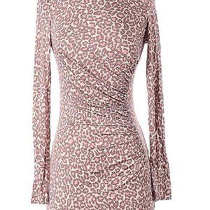 L.K. Bennett Leopard Print Silk Dress Size 8
